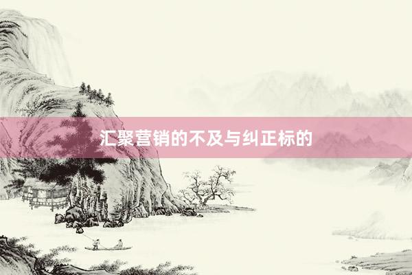 汇聚营销的不及与纠正标的